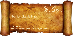 Werb Szabina névjegykártya