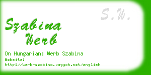 szabina werb business card